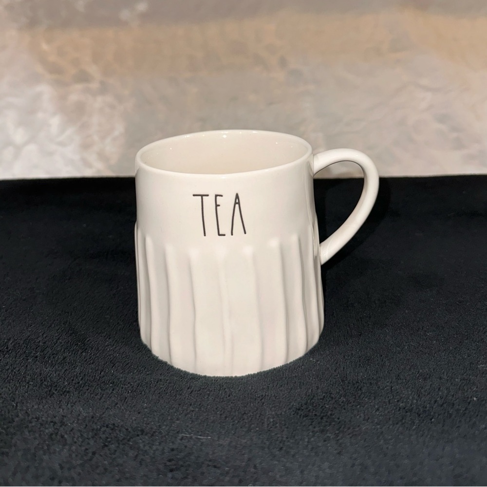 PRICE REDUCED Rae Dunn TEA Textured Stripe Mug Cup Tea-Time